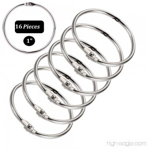 1InTheOffice Loose Leaf Rings 1 Size Silver 16 Pack - B078HVGWMN