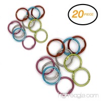 Emraw Assorted 1 inch Color Metal Book Rings Precision Snap Lock Closures Rust-Proof - for Office School & Home (Pack of 20) - B07FMYHMCW