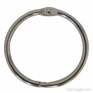 Shapenty 10PCS Loose Leaf Binder Photo Book Ring Clip Metal Key Ring Chain Keychain 2.5 Inch/63mm Silver Tone - B01LXD7OLG