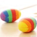 2Pcs Multicolor Egg Shape Erasers Student Soft Rubber Pencil Stationery Supplies - B077KV6V96