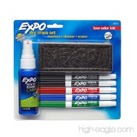 Expo 80675 EXPO Low-Odor Dry Erase Set  Fine Point  Assorted Colors  7-Piece with Cleaner - B00006IFIM