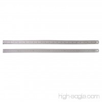 Fucung 2pcs/set 60cm Silver Stainless Steel Double Side Measuring Straight Edge Ruler  Silver Stainless Mesure Ruler - B07FDC79P2