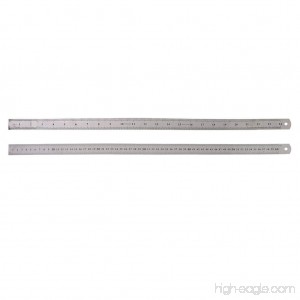 Fucung 2pcs/set 60cm Silver Stainless Steel Double Side Measuring Straight Edge Ruler Silver Stainless Mesure Ruler - B07FDC79P2