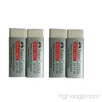 [Pack of 4] Faber-Castell LARGE Pencil Eraser Dust Free Clean and Extra Soft Erasing for ART  OFFICE  SCHOOL USE (6.2x2x1.25cm) - B06Y2CWLB5