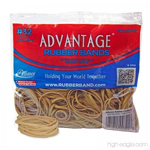 Alliance Rubber 00721 Advantage Rubber Bands Size #32 1/2 lb Bag Contains Approx. 350 Bands (3 x 1/8 Natural Crepe) - B01FZKJQM2