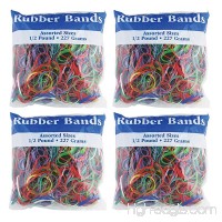 BAZIC Assorted Dimensions 227g/0.5 lbs. Rubber Bands  Multi Color (465-48P) 4-Pack - B00OSAG38Q