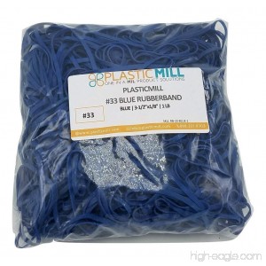 PlasticMill Rubber Bands - #33 Size - Blue Rubberbands - 1LB/500 Count - B07848QKM8