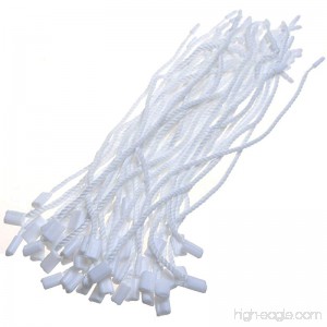 BCP 300-pieces 7 White Hang Tag Nylon Rope String Snap Lock Pin Loop Tie Fasteners - B01ALKROP2