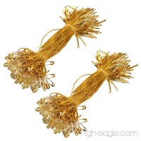 BCP 4inches 200pcs Nylon Garment Hang Tag String  Clothing Lanyard Tag Rope with Safety Pin (Golden Color) - B01DEJK4WW