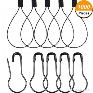 Hestya 500 Pieces 6.6 inch Hang Tag Fasteners Black Nylon Strings and 500 Pieces 0.8 inch Metal Ground Pins Pear-Shaped Pin Clothes Tag Pins - B07CJ3LYWY