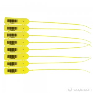 Yellow Pull-Tight Barcode Security Seals 8'' 100 Seals - B07DFLSSRZ