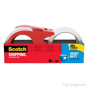 3M Scotch Heavy Duty Shipping Packaging Tape with Dispenser 1.88 Inch by 38.2 Yard (3850S-2-1RD) - B00006XY3C