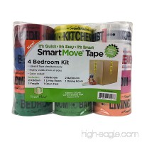 4 Bedroom Labeling Tape Living Room Packing Tape Bathroom Moving Supplies - B007PBKEMG