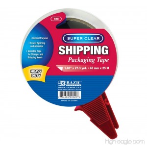 BAZIC 1.88 x 27.3 Yards Super Clear Heavy Duty Packing Tape with Dispenser - B07DWNMB4D