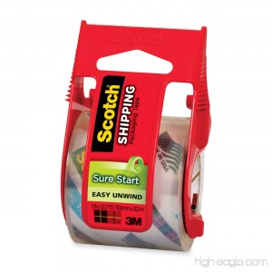 Scotch 145-6 Sure Start Packaging Tape 2 Inches x 22.2 Yards 2-Inch Core Clear 6/Pack - B00464740A