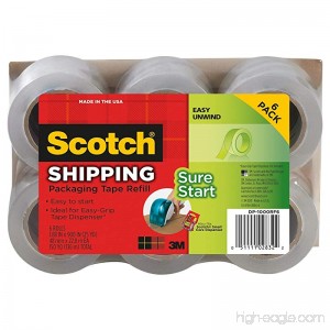 Scotch DP-1000RF6 Packaging Tape 1.88 Inches x 900 Inches (6-Pack) (2 1 1/2 In) - B014G4ASHU