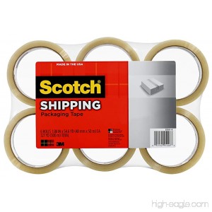 Scotch Lightweight Shipping Packaging Tape 1.88 Inches x 54.6 Yards 6 Rolls (3350-6) - B003MVNNK8