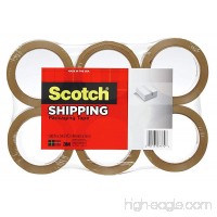 Scotch Lightweight Shipping Packaging Tape  1.88 Inches x 54.6-Yards  Tan  6 pack (3350T-6) - B004E2VWCK