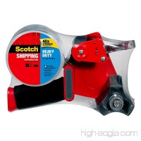 Scotch Packaging Tape Dispenser with Heavy Duty Shipping Packaging Tape  1 Roll  Designed for Standard 3" Core Rolls  Foam Handle  Retractable Blade and Adjustable Brake (3850-ST) - B000FM0RT2