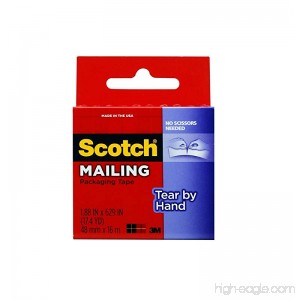 Scotch Tear By Hand Mailing Packaging Tape 1.88 x 629 Inch Clear (3841)(2Pack ) - B00MWB0VFY