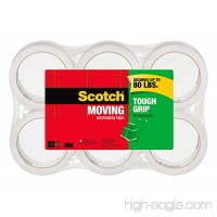 Scotch Tough Grip Moving Packaging Tape  1.88 in. x 43.7 yd.  6 Roll/sPack - B06Y1RPMWD