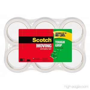 Scotch Tough Grip Moving Packaging Tape 1.88 in. x 43.7 yd. 6 Roll/sPack - B06Y1RPMWD