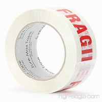 Sure-Max Roll of "Fragile - Handle with Care" Printed Warning Tape (2" x 110 yard/330' each) for Packing & Shipping Glass - White & Red - B00D3P7I0E