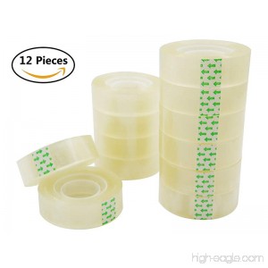 12 Rolls Transparent Tape Clear Tape Heavy Duty Sealing Tape Each Roll 3/4 inch x 32 Yards - B07F1W78GT