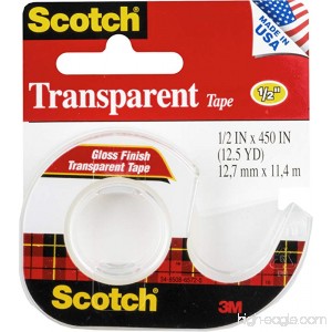 3M 144 1/2 x 500 Scotch® Transparent Tape - B00JKQ3YAS