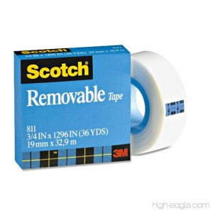 3M 811 Scotch Magic Removable Tape Matte Finish 3/4 x 1296 - B00006IF61