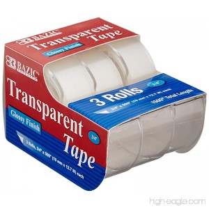 BAZIC 3/4 X 500 Transparent Tape (3/Pack) - B0018MU2Y8