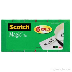 Scotch Brand Magic Tape Matte Finish The Original 3/4 x 1296 Inches Boxed 6 Rolls (810-6PK) - B003K66C3K