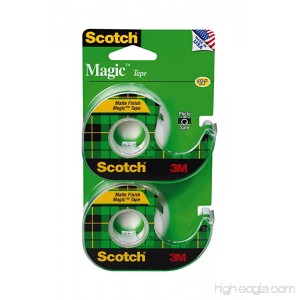 Scotch Magic Tape Narrow Width 1/2 x 750 Inches 2-Pack (119SDM-2) - B002VLA60A