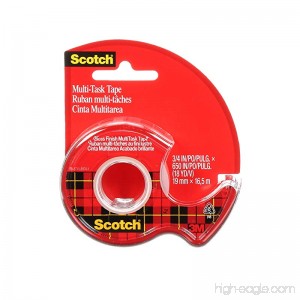 Scotch MultiTask Tape Doesn't Yellow Engineered for Office and Home Use Versatile Glossy Finish 3/4 x 650 Inches (25) - B00004Z481