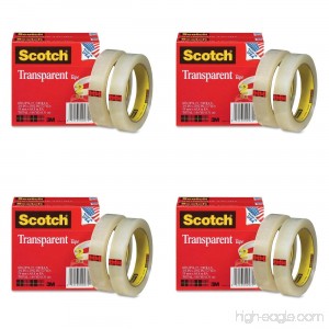 Scotch Transparent Tape 600-2P34-72 3/4-inch x 2592 Inches 2-Pack 4 Packs - B0157C0SU2