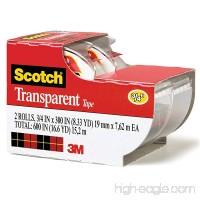 Scotch Transparent Tape Transparent  0.75 x 300 Inches   2 rolls per pack (2157S) - B002DVY8H0
