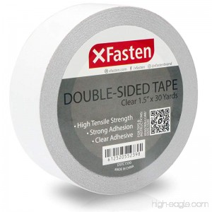 XFasten Double Sided Tape Clear Removable 1.5-inch by 30-Yards Single Roll Ideal as a Gift Wrap Tape Holding Carpets and Woodworking - B0711DTH9B