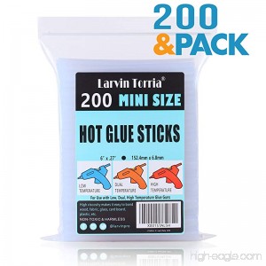 Mini Size Hot Glue Sticks 200 Pack 6” Length and 0.27” Diameter High Viscosity and Transparent Use with All Temperature Mini Glue Guns Ideal for Art Craft Basic Repairs and DIYs - B07DJ2K3JR