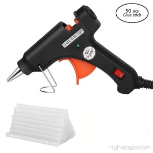 Hltd Hot Glue Gun 20 Watt High Temperature Hot Melt Glue Gun with 50pcs Glue Sticks Flexible Trigger for DIY Arts，Craft Projects &Sealing Finger Caps（Black） - B07924VGG5
