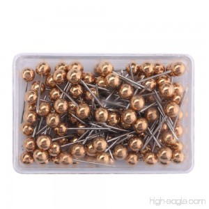 1/8 Inch Map Tacks Push Pins Plastic Round Head Steel Point 100-Count-Gold Colors - B07BFPWTSS