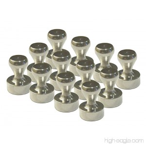 12 Brushed Nickel Magnetic Push Pins - (12 Pack) - B01LVW8945