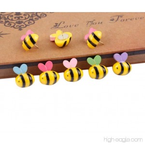 15 Pcs Bees Push Pins Decorative Thumb Tacks Colorful for Feature Wall Whiteboard Corkboard Photo Wall - B074GWNJBP
