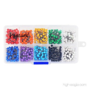 600 PCS Multi-Color Push Pins Map Tacks 1/8 inch Round Head with Stainless Point 10 Assorted Colors (Each Color 60 PCS) in reconfigurable Container for Bulletin Board Fabric Marking - B01MF4XOEC