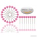 AnMiao Star 1/8 Inch Map Tacks Push Pins Plastic Round Head Steel Point 100-Count Pink Colors - B01MZ3IP7W