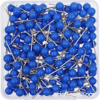 AnMiao Star 1/8 Inch Map Tracks  Push Pins  Plastic Round Head  Steel Point  100-Count Blue Colors - B01N9IYFQ6
