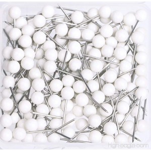 AnMiao Star 1/8 Inch Map Tracks Push Pins Plastic Round Head Steel Point 100-Count White Colors - B01MY1YLKN