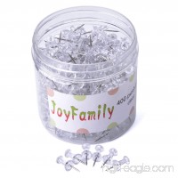 Clear Push Pins  JoyFamily 400 Count Thumb Tacks Plastic Head with Stainless Point - B0748BSWL3