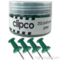 Clipco Push Pins Jar (200-Count) (Green) - B071F9SN1Z