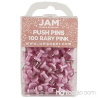 JAM Paper Plastic Push Pins - Baby Pink Pushpins - 100/Pack - B00A6G7ENO
