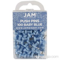 JAM Paper Push Pins - Baby Blue PushPins - 100/Pack - B00TECKWX0
